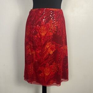 Vintage express Y2K mesh red sequin skirt size small
